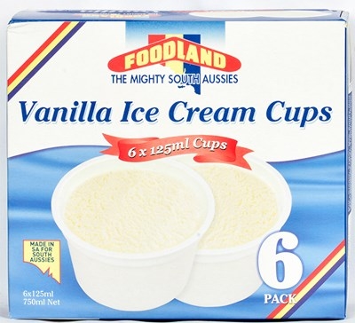 Foodland Vanilla Ice Cream Cups 6 x 125ml