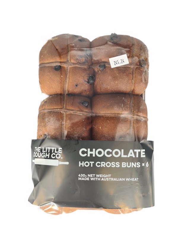 Little Dough Co Hot Cross Buns Chocolate 6 Pack 430g