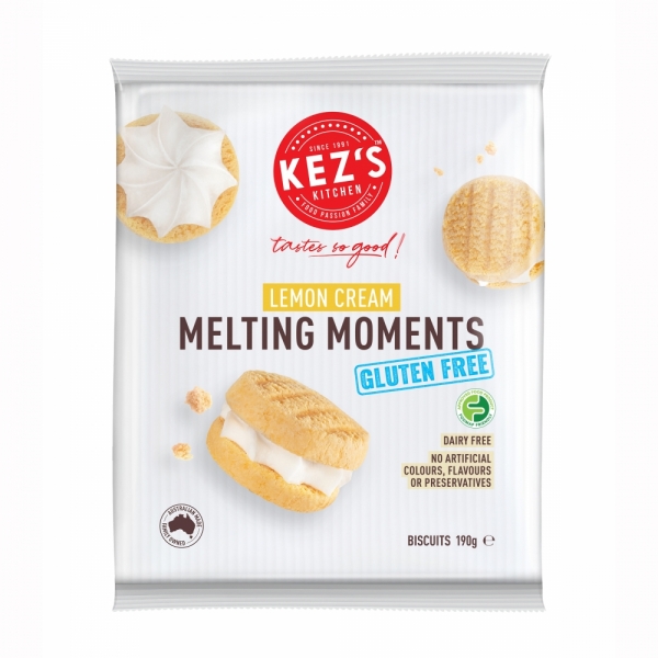 Kez's Melting Moments Lemon Cream Gluten Free 190g