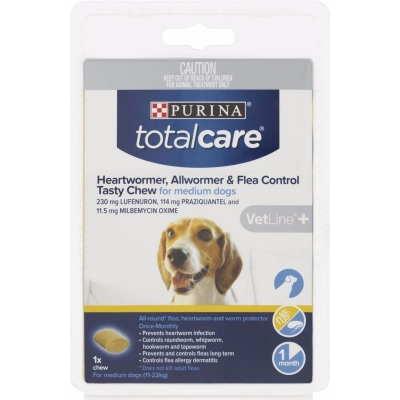 Purina Totalcare All Wormer & Flea Control Medium Dog 1 pack