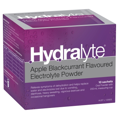 Hydralyte Electrolyte Powder Apple Blackcurrant Sachets 10 Pack