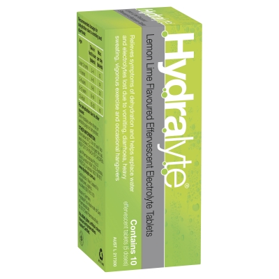 Hydralyte Effervescent Tablets Lemon Lime 10 Pack