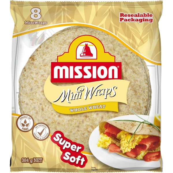 Mission Wrap Mini Whole Wheat 8 Pack 384g