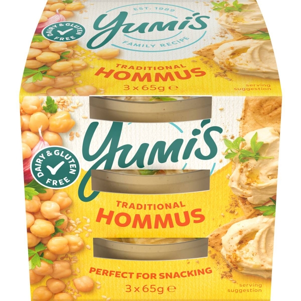 Yumi's Mini Snack Hommus 3 Pack 195g