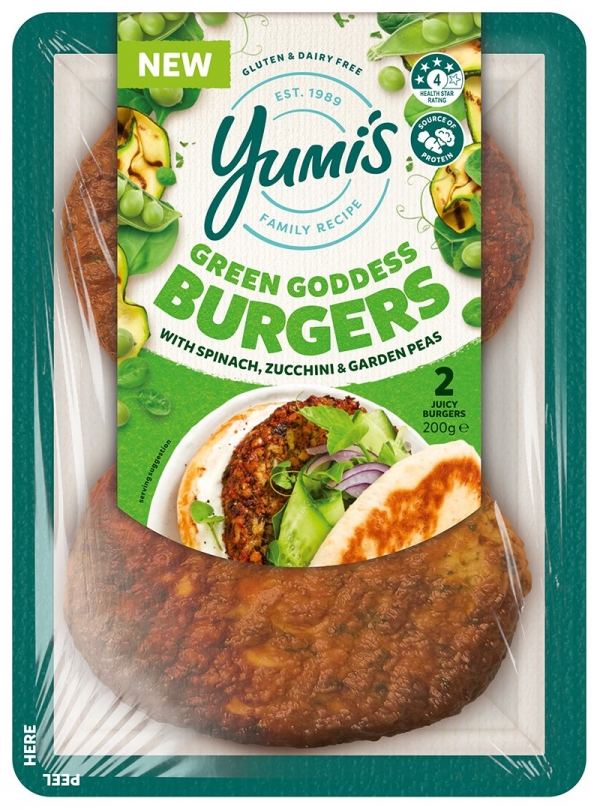 Yumi's Veggie Burger Green Goddess 2 Pack 200g