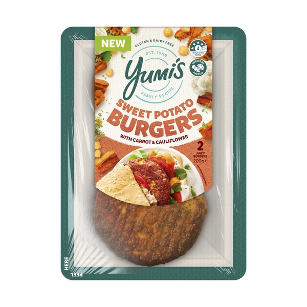 Yumi's Veggie Burger Sweet Potato 2 Pack 200g