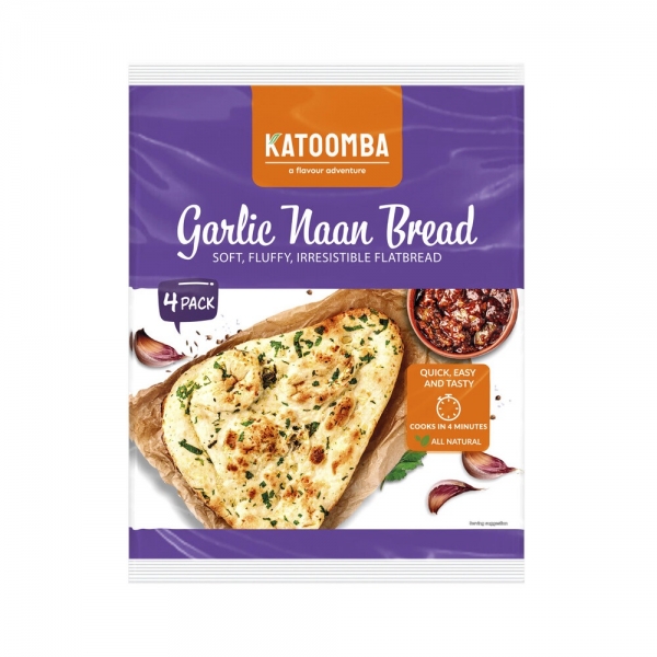 Katoomba Frozen Garlic Naan 4 Pack 340g