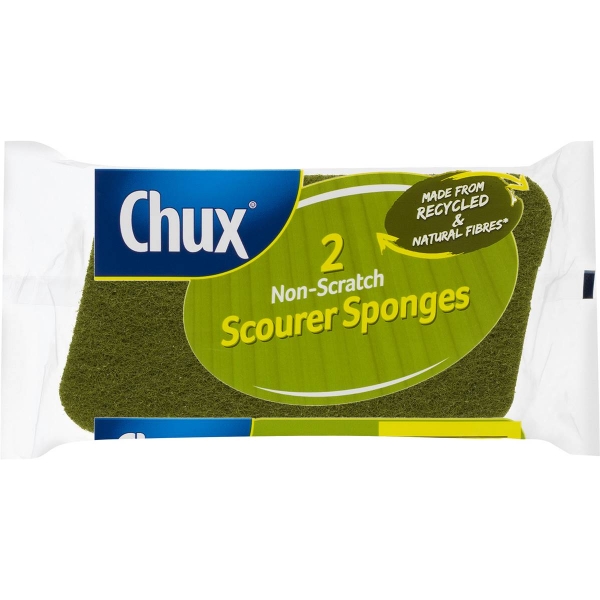 Chux Non Scratch Scourer Sponges Recycled 2 Pack