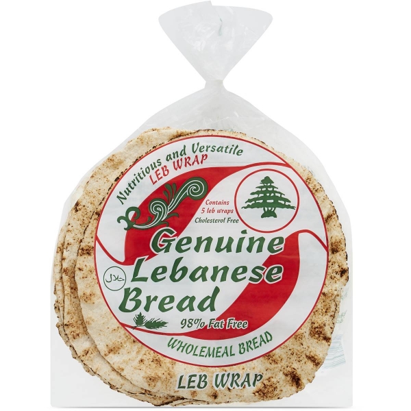 Lebanese Bread Wholemeal 5 Pack