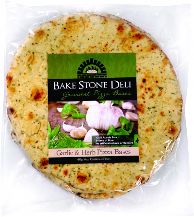 Bake Stone Pizza Base Garlic & Herb 3 Pack 450g