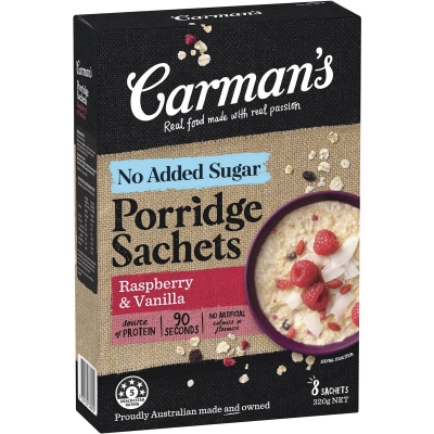 Carman's Porridge Raspberry & Vanilla 8 Sachets 320g