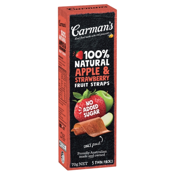 Carman's Fruit Straps Apple & Strawberry 5 Twin Packs 70g