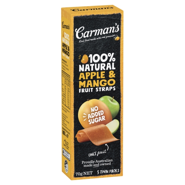 Carman's Fruit Straps Apple & Mango 5 Twin Packs 70g