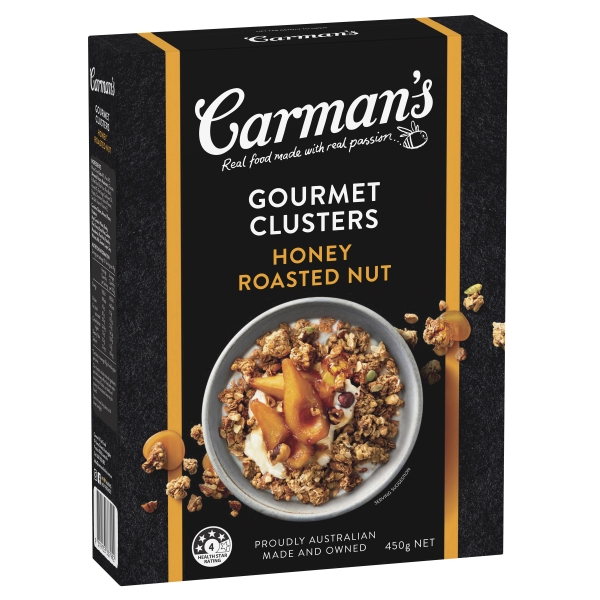 Carman's Gourmet Clusters Honey Roasted Nut 450g