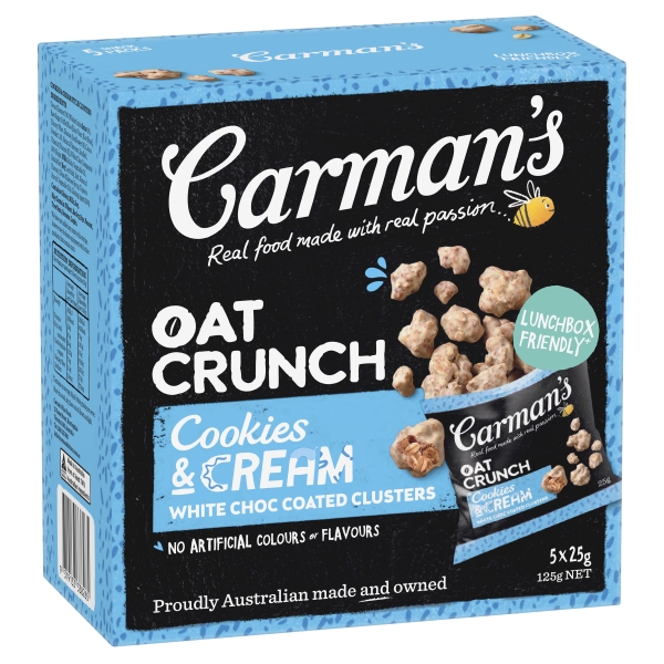 Carmans Oat Crunch Clusters Cookies & Cream 5 Pack 125g