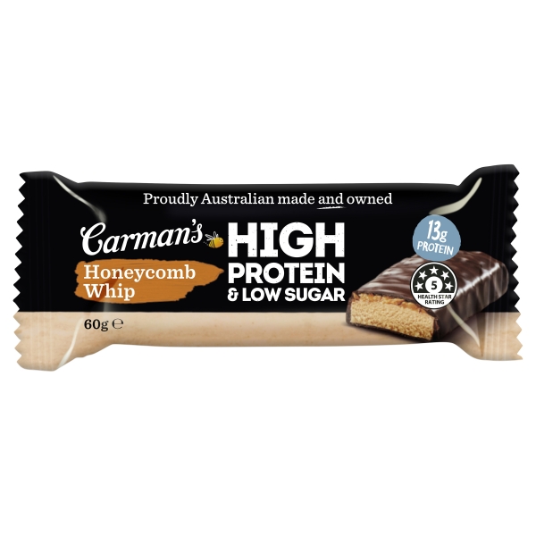 Carman's High Protein & Low Sugar Bar Honeycomb Whip 60g