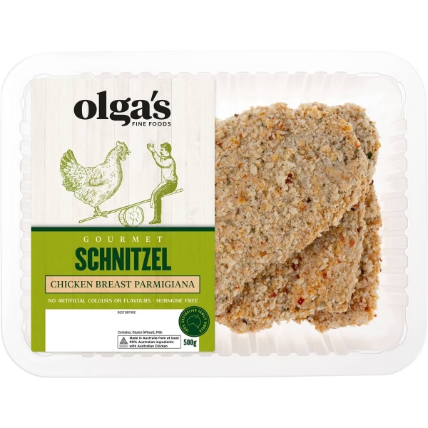 Olga's Chicken Breast Schnitzel Parmigiana 500g