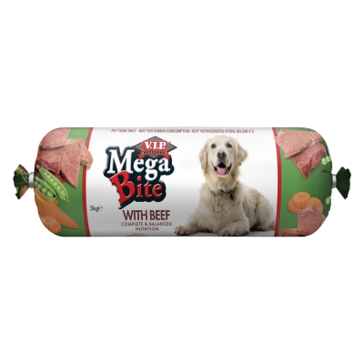 VIP Dog Roll Mega Bite Beef 3kg