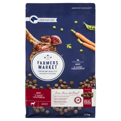 Farmers Market Adult Dry Dog Food Beef & Farm Vegetables 2.7kg