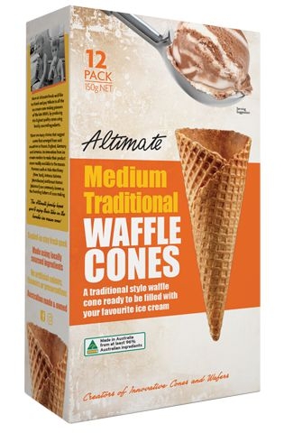 Altimate Waffle Cones Medium 12 Pack 150g