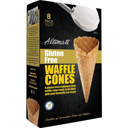 Altimate Gluten Free Waffle Cones 8 Pack 130g