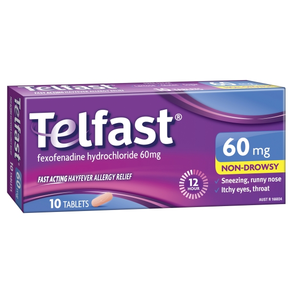 Telfast Hayfever & Allergy Tablets 60mg 10 Pack