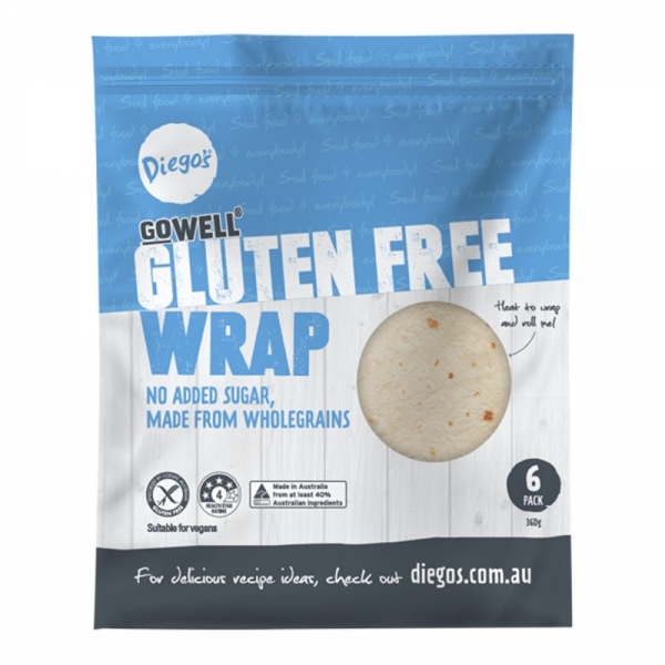 Diego's Go Well Wrap Gluten Free 6 Pack 360g