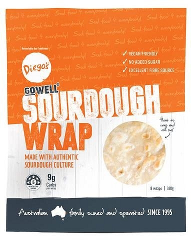 Diego's Go Well Sourdough Wrap 8 Pack 320g