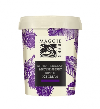 Maggie Beer Ice Cream White Choc & Boysenberry 500ml