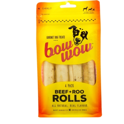 Bow Wow Beef & Roo Rolls 4 Pack