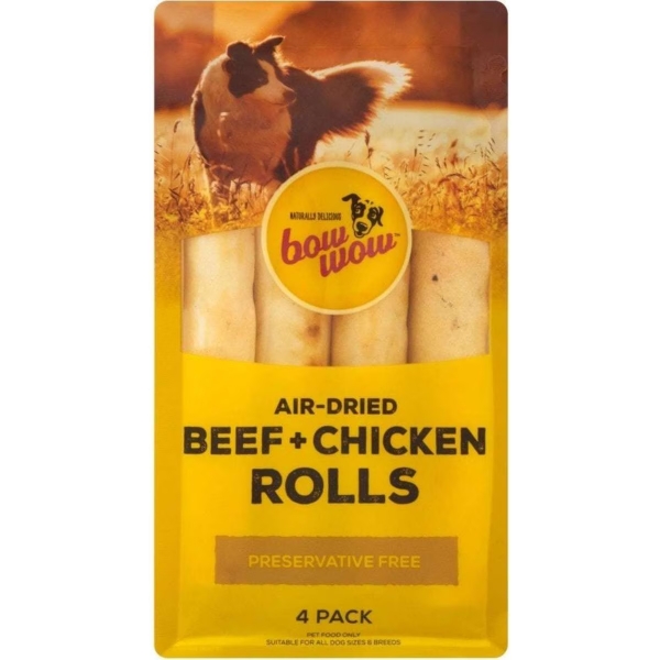 Bow Wow Treats Beef & Chicken Rolls 4 Pack