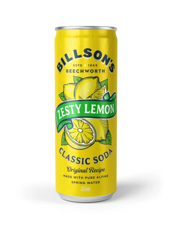 Billson's Classic Soda Zesty Lemon 355ml