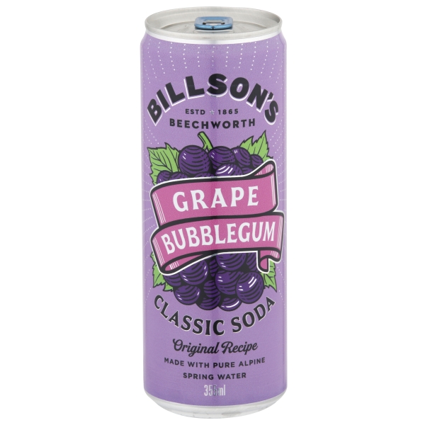 Billson's Classic Soda 3Grape Bubblegum 55ml