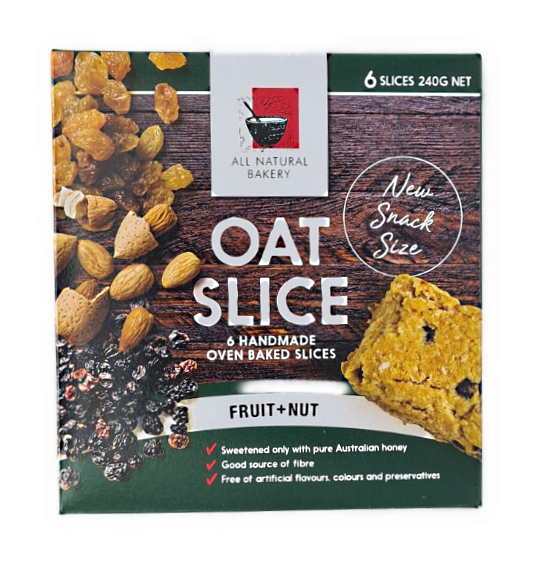 All Natural Bakery Oat Slice Fruit & Nut 6 Pack 240g