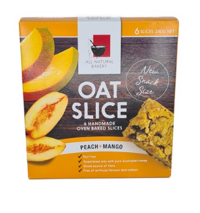 All Natural Bakery Oat Slice Peach & Mango 6 Pack 240g