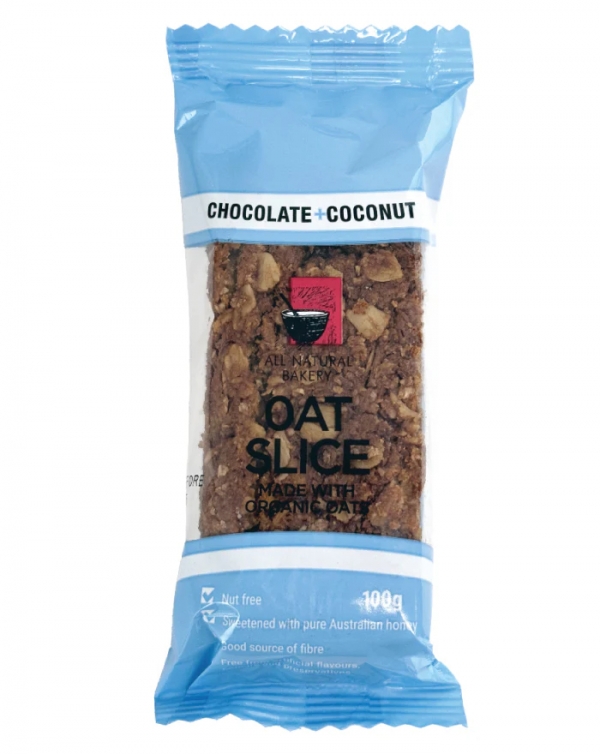 All Natural Bakery Organic Oat Slice Chocolate Coconut 100g