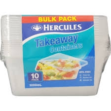 Hercules Take Away Food Containers 10 Pack 1000ml