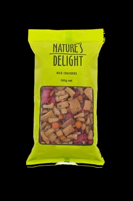 Nature's Delight Coloured Rice Crackers 500g