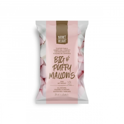 Nature's Delight Pink & White Puff Marshmallows 200g