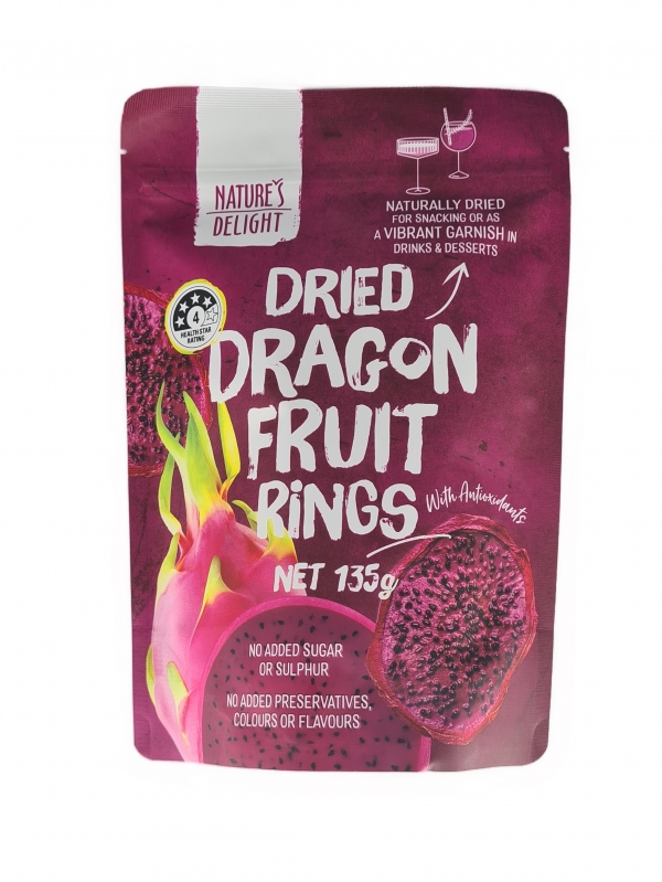 Nature's Delight Dried Dragon Fruit Rings 135g