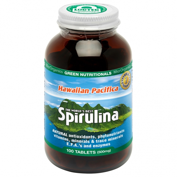 Green Nutritionals Hawaiian Pacifica Spirulina Tablets 500mg 100 Pack