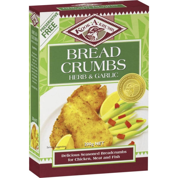 Kook A Krumb Breadcrumbs Herb & Garlic 200g