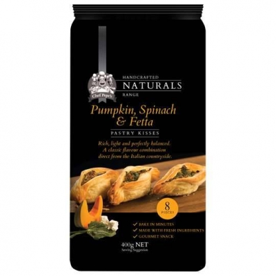 Chef Pepe's Natural Pumpkin Spinach & Fetta Pastry Kisses 400g