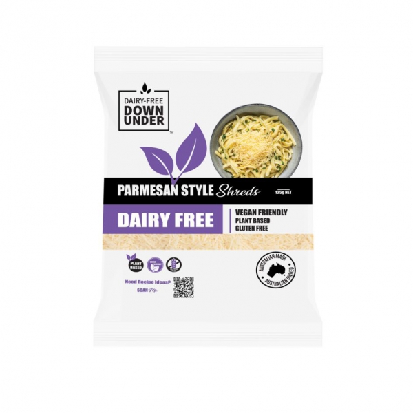 Dairy Free Down Under Parmesan Style Shreds 125g