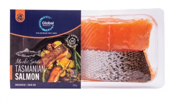 Global Seafoods Tasmanian Salmon Skin On Fillets 280g