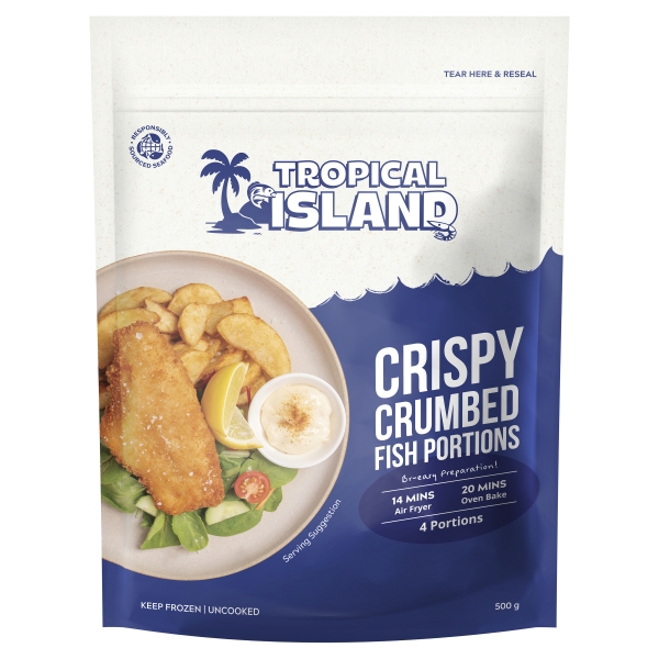 Tropical Island Crispy Crumbed Fish Portions 4 Pack 500g