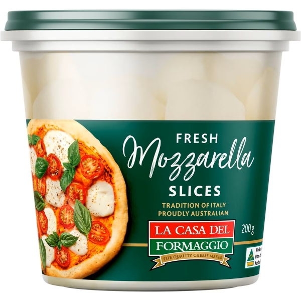 La Casa Fresh Mozarella Slices 200g