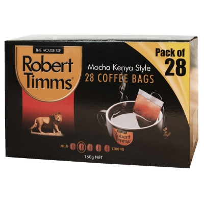 Robert Timms Coffee Bags Mocha Kenya 28 Pack 160g