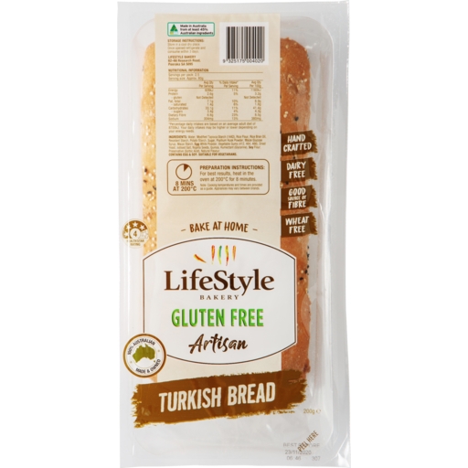 Lifestyle Turkish Bread Gluten Free 200g