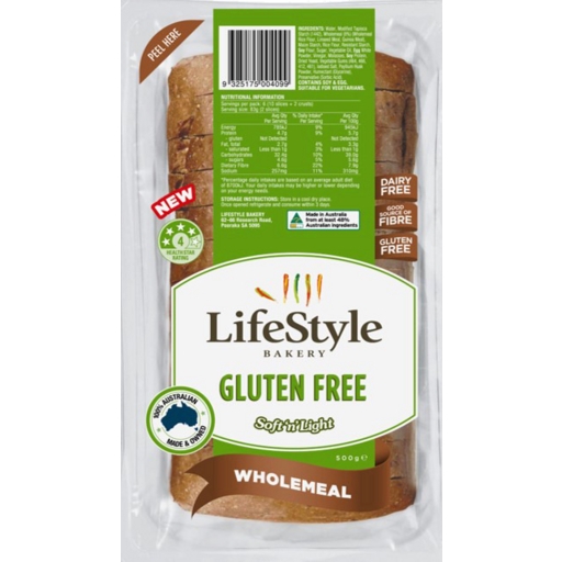 Lifestyle Soft n Light Wholemeal Gluten Free Bread 500g